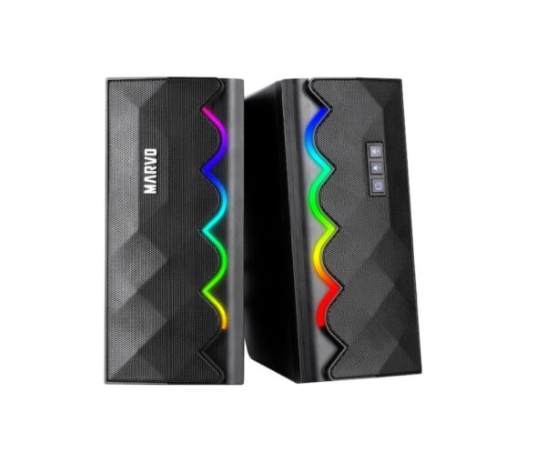 Marvo SG-269 Ηχεία Υπολογιστή 2.0 με RGB Φωτισμό και Bluetooth σε Μαύρο Χρώμα - Image 4
