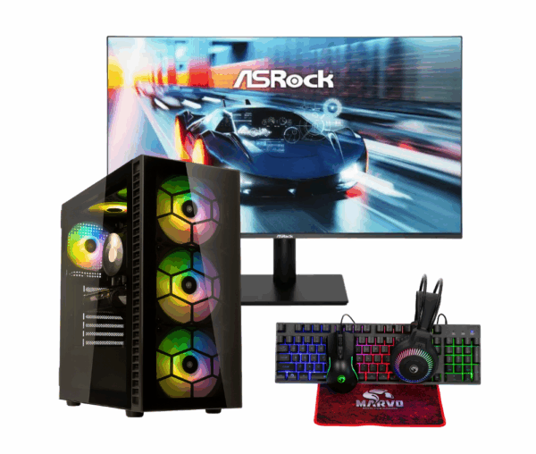 Vengeance Eclipse-V44 Ryzen 5-5500/ 32GB/ 512GB SSD/ RΤX 5050 8GB / No OS Gaming PC + ASRock CL25FFA IPS Gaming Monitor 24.5″