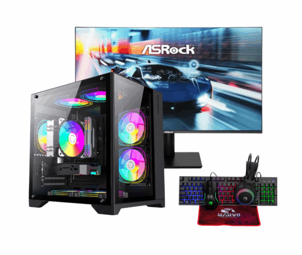 Vengeance Apex-V58 Ryzen 5-5600G/ 16GB / 512GB SSD/ No OS Gaming PC + ASRock CL25FFA IPS Gaming Monitor 24.5″