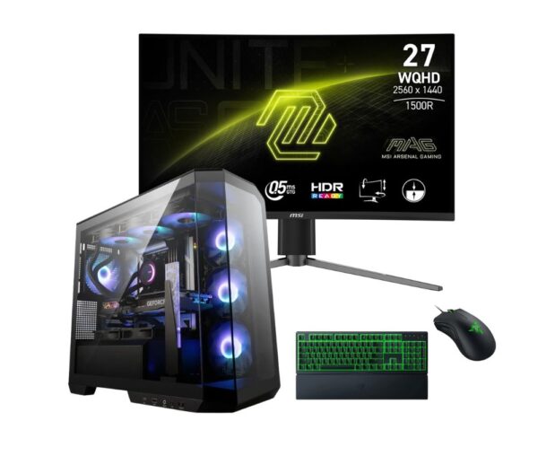 Vengeance Roanok-V59 MSI Edition Ryzen 7-7800X3D/ 32GB DDR5 / 1TB SSD /RTX 5080 16GB/ No Os Gaming PC + MSI MAG 27CQ6PF VA HDR Curved Monitor 27" QHD 2560x1440