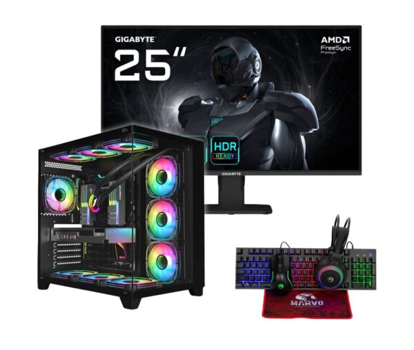 Vengeance Infernal-V69 Ryzen 7-8700F/ 32GB DDR5/ 1TB SSD / RTX 5050 8GB/ No Os Gaming PC + Gigabyte GS25F2 25" FHD Gaming Monitor