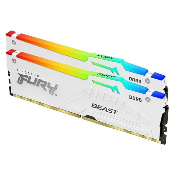 KINGSTON Memory KF556C40BWAK2-64 FURY Beast White RGB DDR5, 5600MT/s, 64GB,KIT OF 2