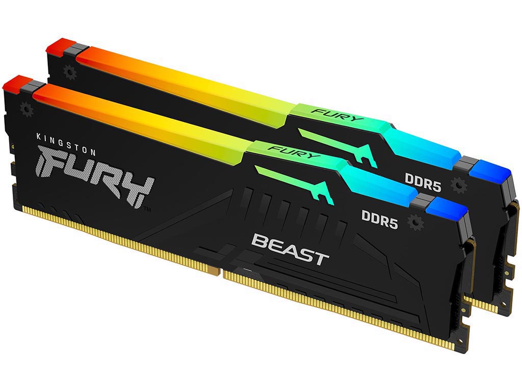 190-30-KG60C3R6KE KINGSTON Memory KF560C30BBEAK2-64 FURY Beast Black RGB DDR5, 6000MT/s, 64GB KIT OF 2, EXPO - Image 1