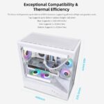 Lian Li Vector V100 White - 4 x 120mm ARGB - LED RGB Strip - Tempered Glass - ATX Case - Image 3