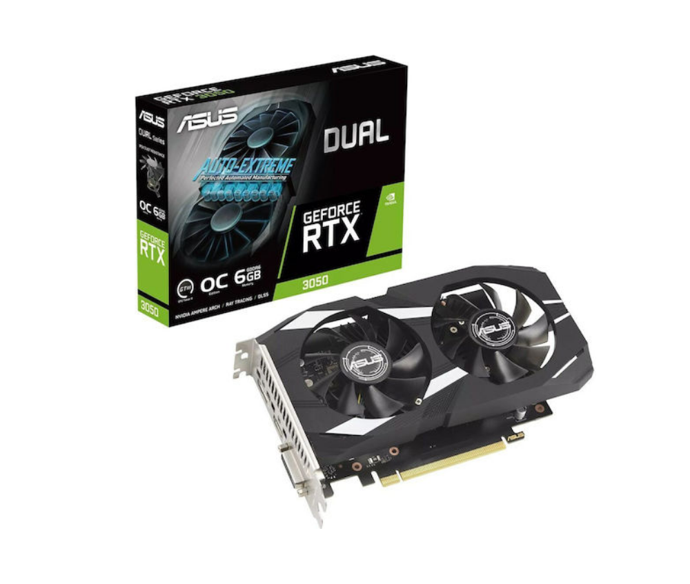 Asus GeForce RTX 3050 6GB GDDR6 Dual OC Κάρτα Γραφικών Asus GeForce RTX 3050 6GB GDDR6 Dual OC Κάρτα Γραφικών - Image 1