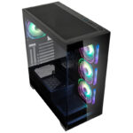 Kolink Unity Peak ARGB Midi Tower Showcase - Black ATX 400mm clearance with 4 ARGB Fans - Image 2
