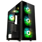 Kolink Observatory HF Plus Glass ARGB PWM Midi Tower Case Black with 6 ARGB PWM Fans (5x140mm 1x120)