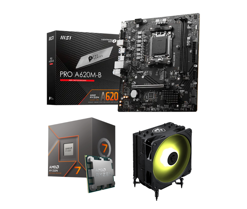 MSI MAG CoreLiquid A15 240 Υδρόψυξη Επεξεργαστή Διπλού Ανεμιστήρα 120mm για Socket AM4_AM5_1700 με ARGB Φωτισμό (2) Vengeance Advanced Performance Kit: Ryzen 5-8700F + MSI PRO A620M-B + MSI MAG CoreFrozr AA13 - Image 1