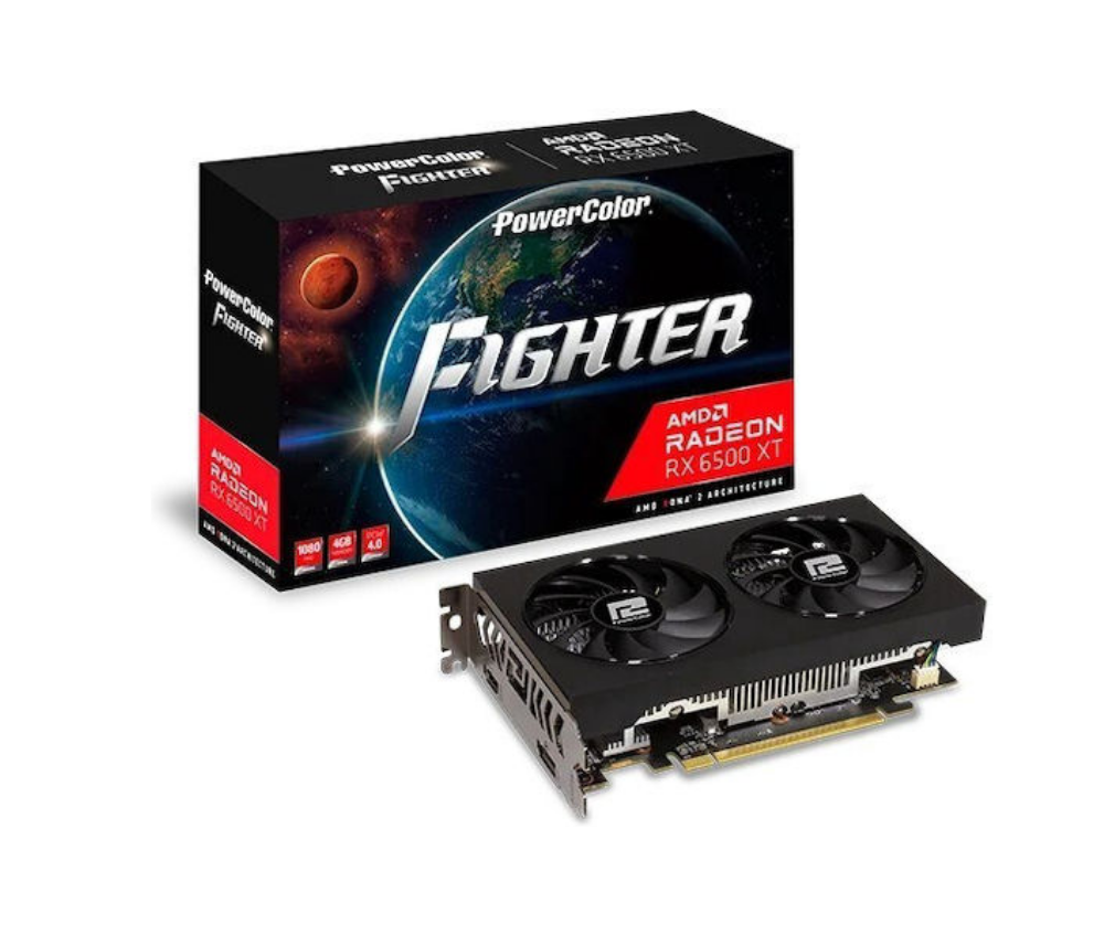 PowerColor Radeon RX 6500 XT 4GB GDDR6 Fighter V3 Κάρτα Γραφικών PowerColor Radeon RX 6500 XT 4GB GDDR6 Fighter Κάρτα Γραφικών - Image 1