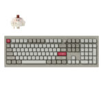 Keychron V6 Max Retro (V6M-R3) QMK/VIA BT/2,4/Wired Custom Mechanical Keyboard Brown Switch 100%