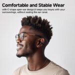 QCY Crossky C30 White Open Ear TPU Earclip, Bass Enhance Algo. BT 5.4 Dual Connection Earbuds 25h - Image 2