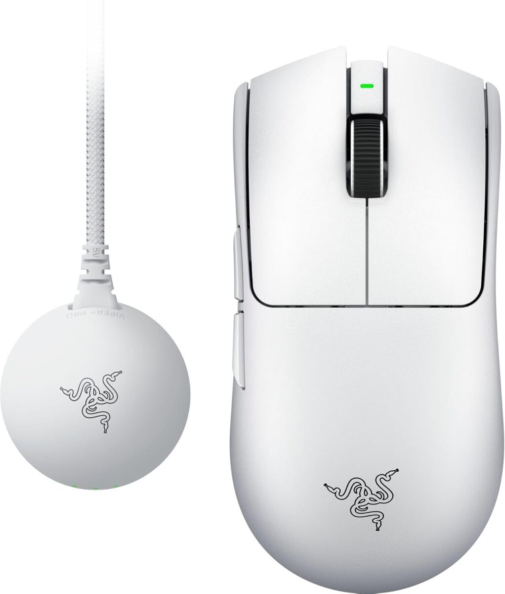 61KO5sc0pTL._AC_SL1500_ Razer VIPER V4 PRO White – Wireless Gaming Mouse – 50g – 8K Polling Rate – 50K DPI – 180h Battery - Image 1