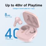 QCY T13 TWS PINK Dual Driver 4-mic noise cancel. True Wireless Earbuds - Quick Charge 380mAh - Image 4