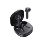 QCY Air Dark Grey Semi-Ear TWS Earbuds, quad Mic ENC multi-point connection, leather grain case