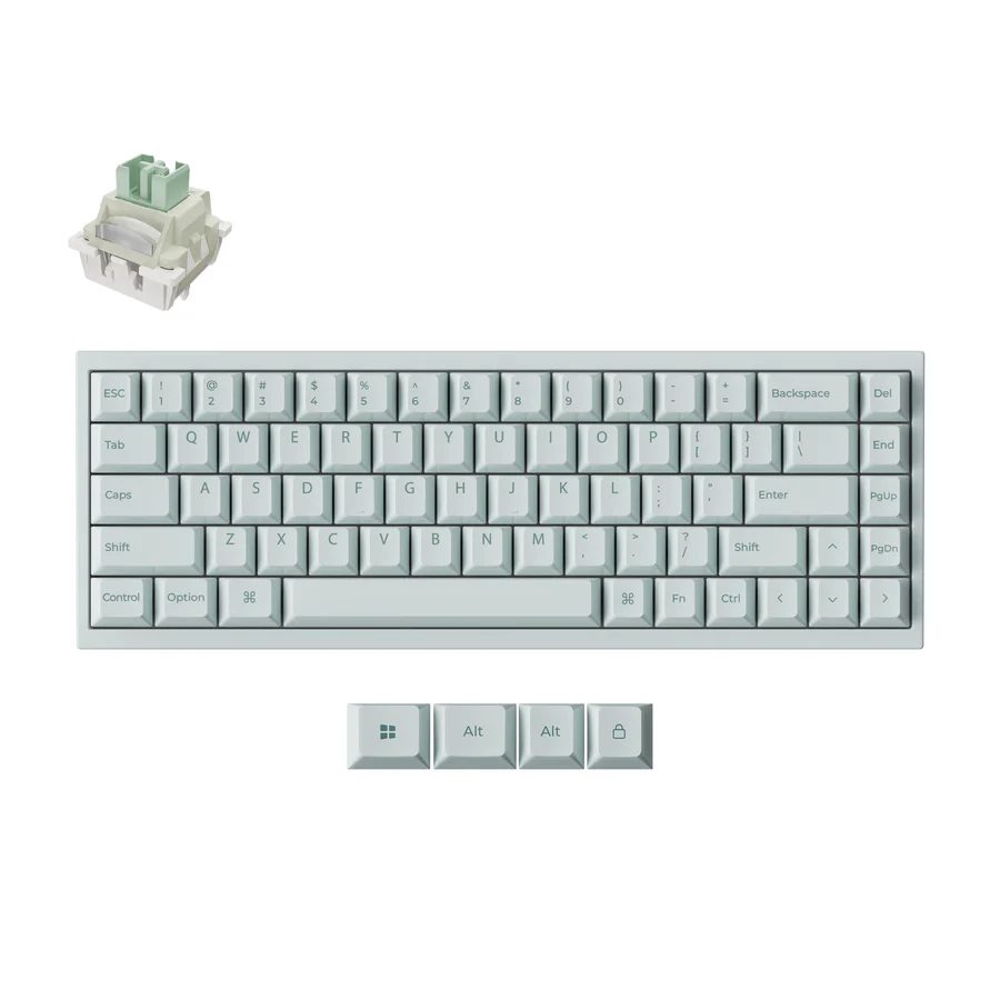 q16-he-8-k-magnetic-switch-keyboard-light-green Keychron Q16 HE (Q16HW-L1) QMK Ceramic Custom Hall Effect Keyboard RGB Lime Switch 65% US Green - Image 1