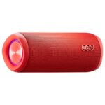 QCY SP7 Red -  Portable Bluetooth Speaker w Stereo Sound 40W, Mic for Calls, RGB Light Show