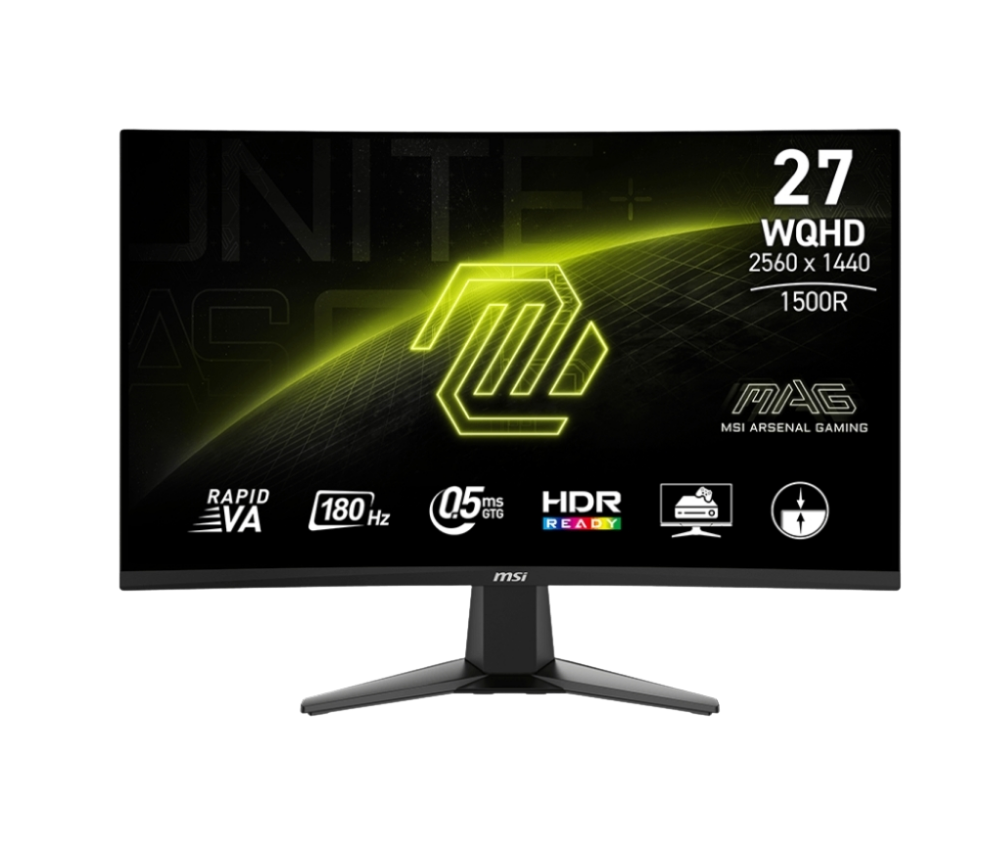 27CQ6F MSI MAG 27CQ6F VA Curved Monitor 27" QHD 2560x1440 180Hz με Χρόνο Απόκρισης 0.5ms GTG - Image 1