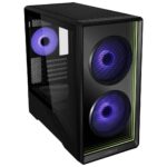 Lian Li Vector V150 Black - w/ 3 x ARGB Fans + Hub - Infinity Mirror - Micro-ATX, Mini-ITX PC Case - Image 2