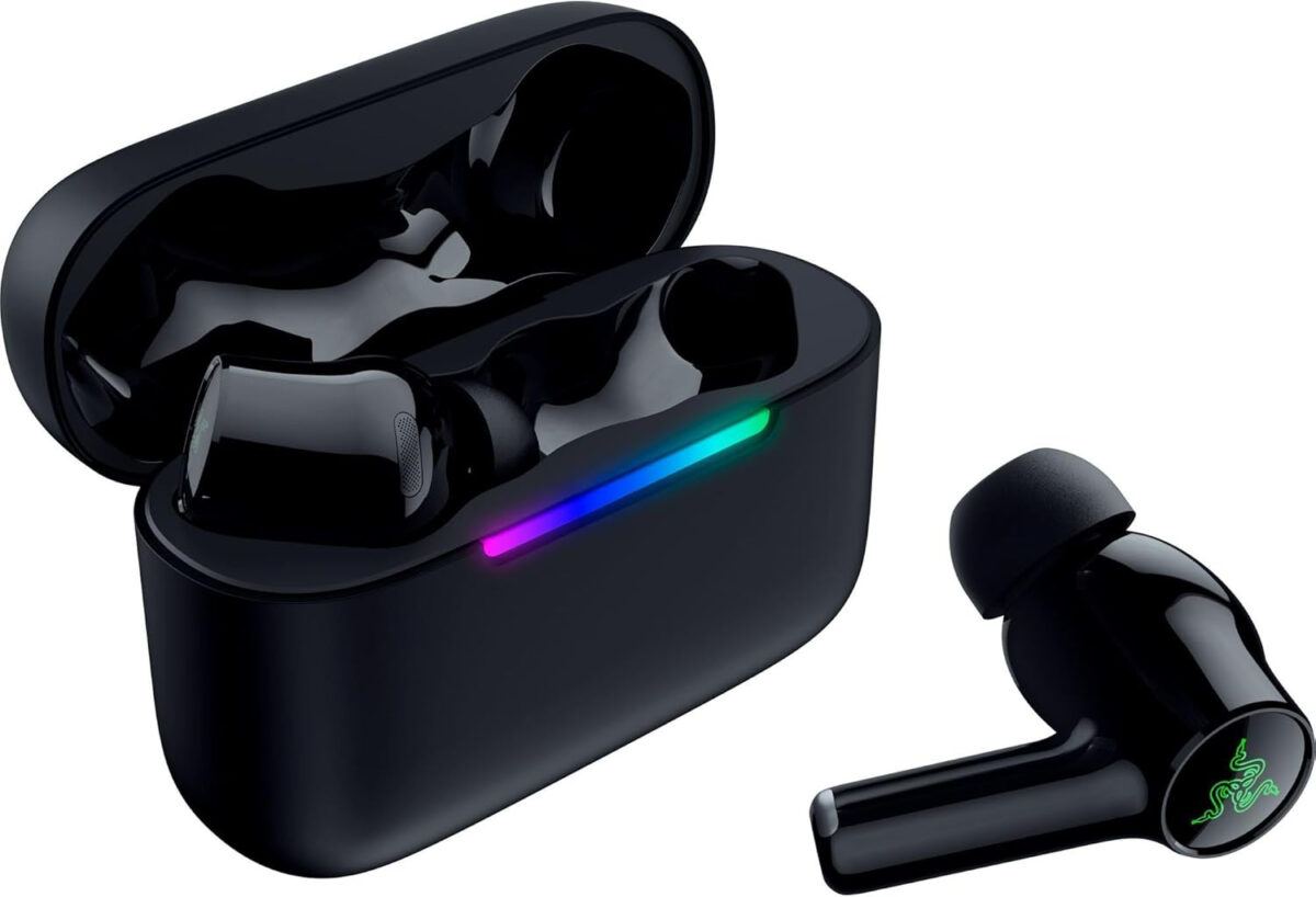 61U4l38l28L._AC_SL1500 RAZER Hammerhead V3 X HyperSpeed - Wireless Gaming Earbuds - 2.4Ghz & Bluetooth - 40 Hours - IPX4 - Image 1