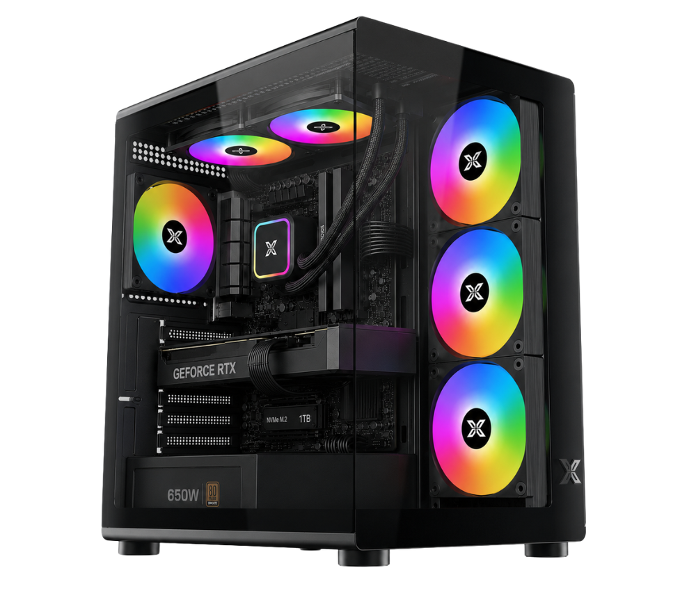 FM450 (3) Vengeance Gamer's Choice Flux-V8 Ryzen 5-7500X3D/ 32GB DDR5 / 1TB SSD /RX 9070 16GB/ No Os Gaming PC - Image 1