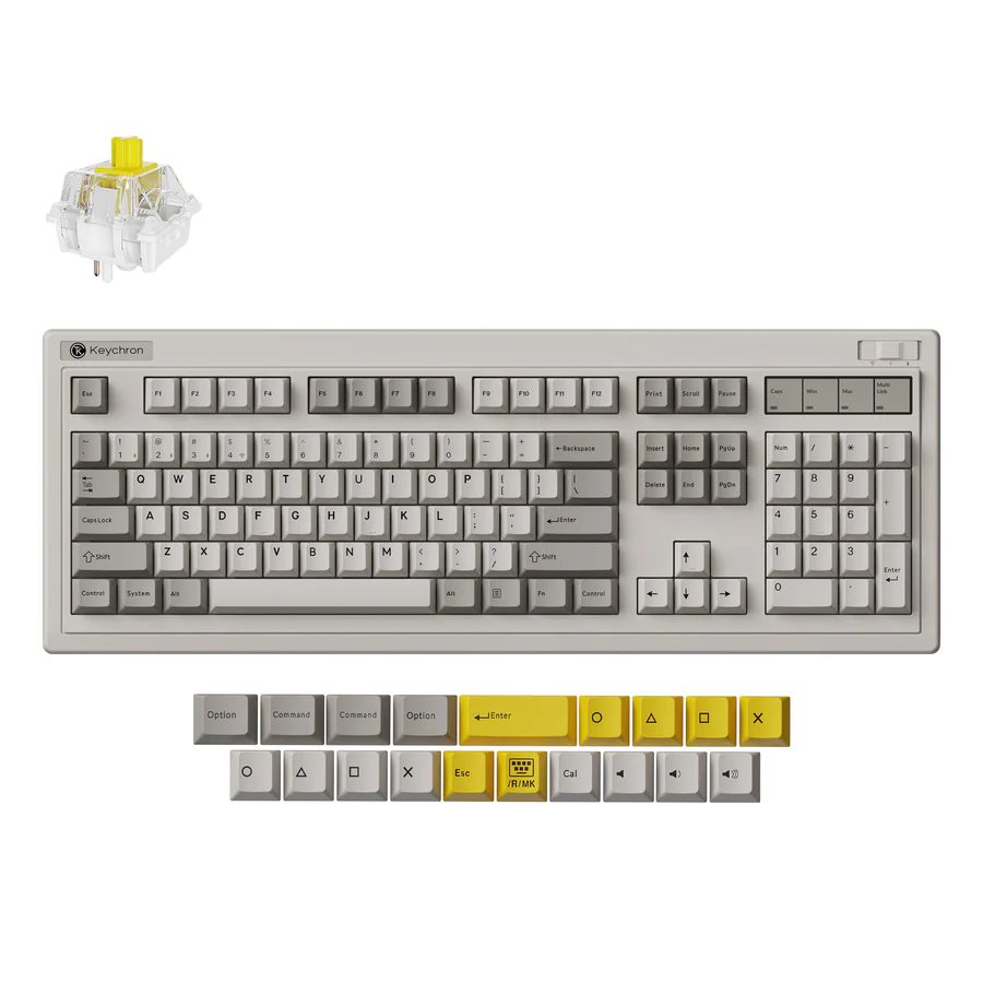 keychron-r6-qmk-wireless-mechanical-keyboard-banana Keychron R6 (R6-M4) QMK Wireless Mechanical Keyboard Banana Switch Hot-Swap RGB 100% US Retro - Image 1
