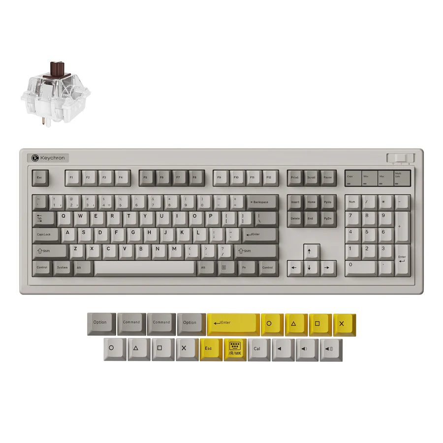 keychron-r6-qmk-wireless-mechanical-keyboard-brown Keychron R6 (R6-M3) QMK Wireless Mechanical Keyboard Brown Switch Hot-Swap RGB 100% US Retro - Image 1