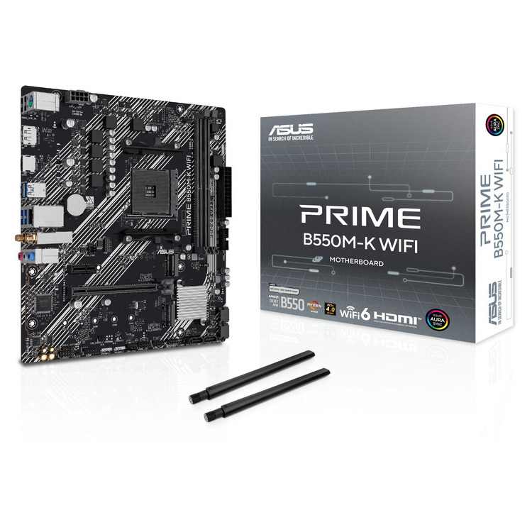 01_mATX_PRIME_B550M-K_WIFI_with-box ASUS MOTHERBOARD PRIME B550M-K WIFI, AM4 , MATX - Image 1