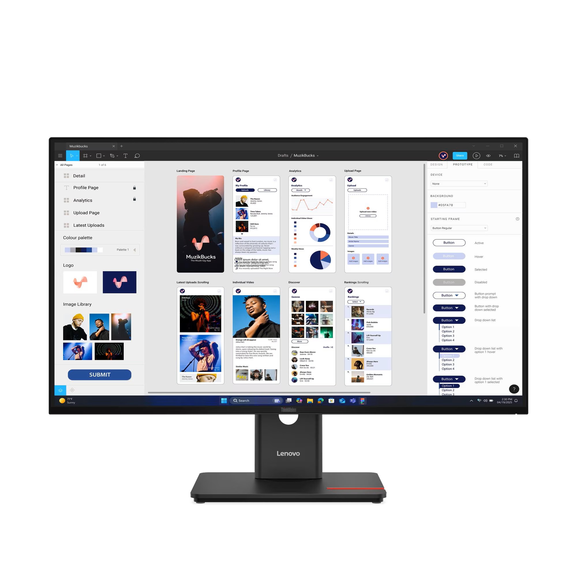 262-80-LVMT32UDA LENOVO Monitor ThinkVision T32UD-40 32'' 4K IPS, HDMi, Display Port, USB-C, Ethernet,Height adjustable, 3YearsW - Image 1