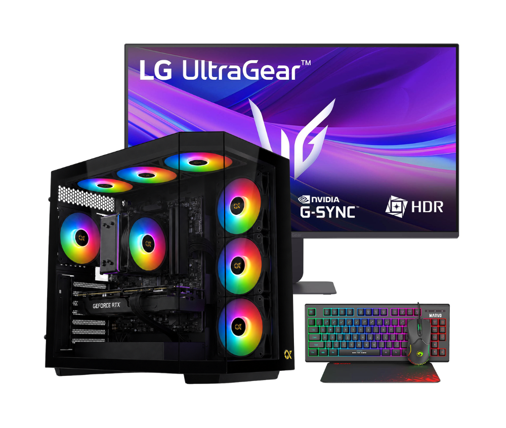 EBA 480 (1) Vengeance Gamer's Choice Asgard-V6 Ryzen 7-8700F/ 16GB DDR5 / 1TB SSD /RX 9060 XT 16GB/ No Os Gaming PC + LG UltraGear 27G411A-B IPS Gaming Monitor 27" - Image 1