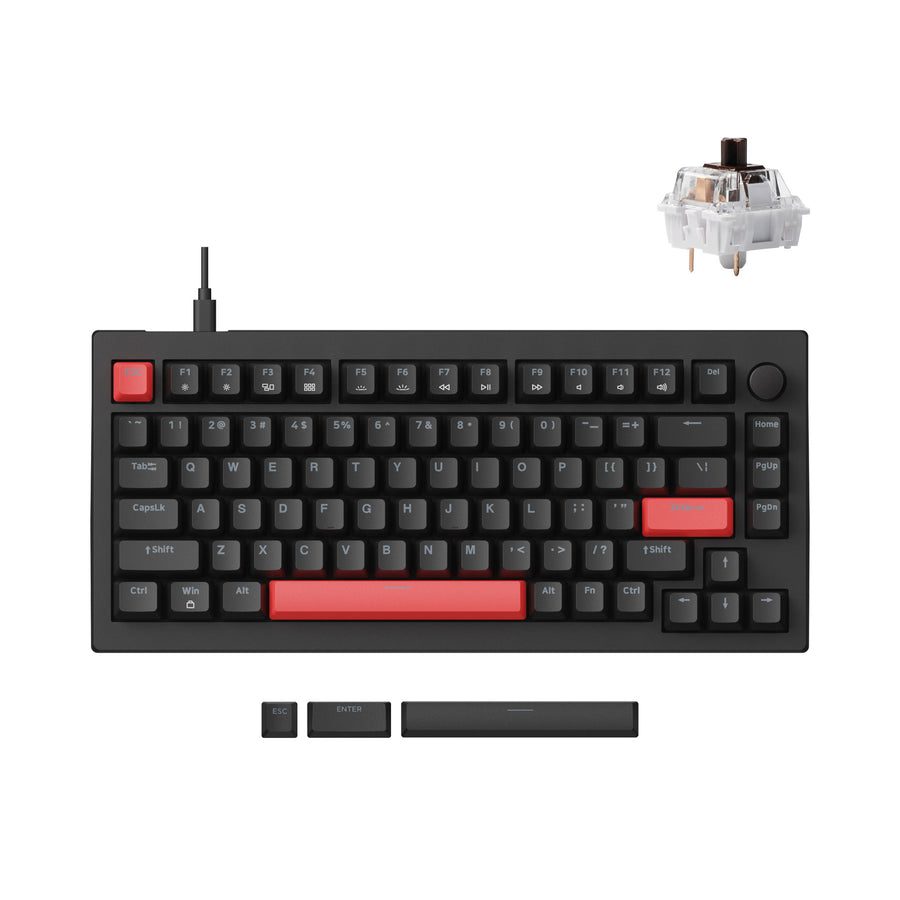 Lemokey-X4-QMK-Wired-Mechanical-1 Lemokey X4 QMK (X4-A3) Wired Mechanical Keyboard 75% Brown Switch US Layout - Image 1